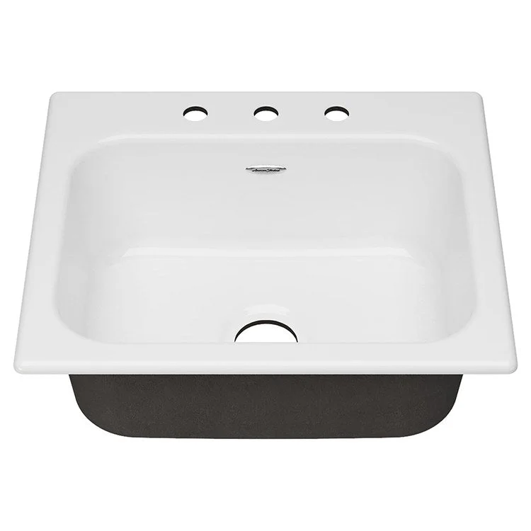 Quince 25" Single Bowl Cast Iron Drop-In Kitchen Sink with 3 Holes