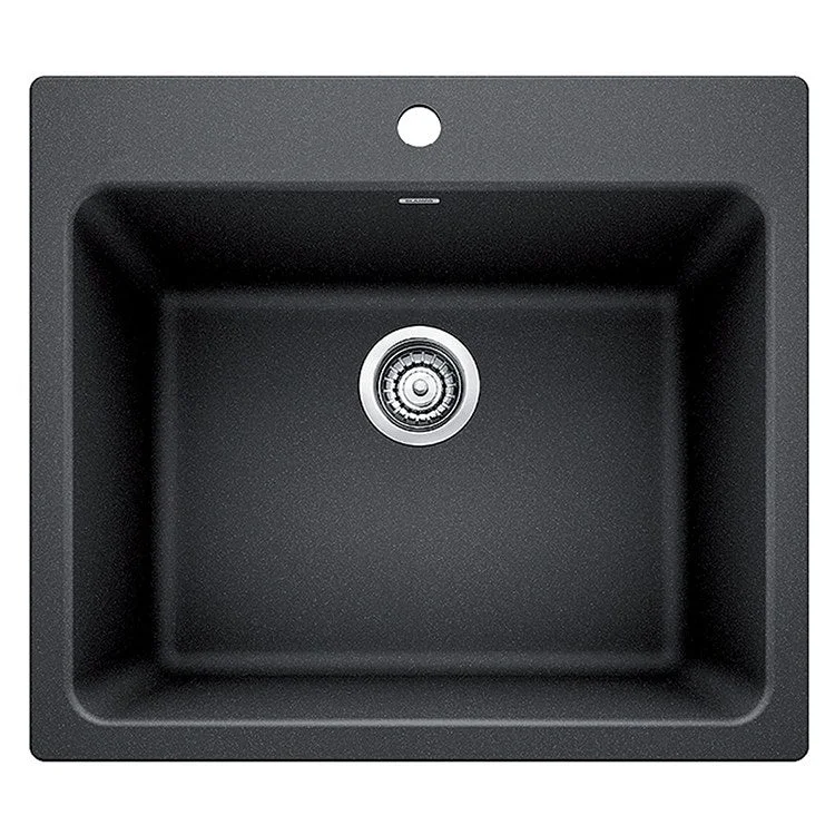 Liven 25" Single Bowl Silgranit Dual Mount Laundry Sink with 1 Hole