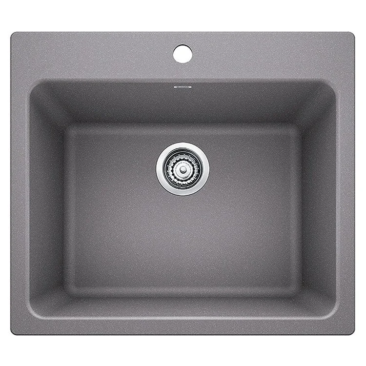 Liven 25" Single Bowl Silgranit Dual Mount Laundry Sink with 1 Hole