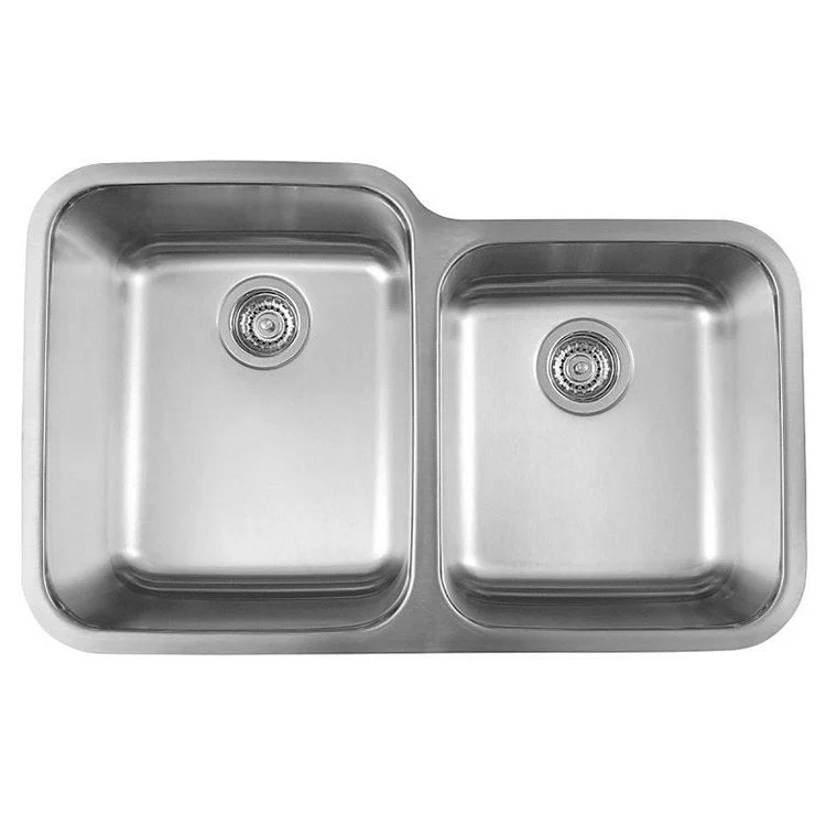 Stellar 32-1/3" 1-3/4 Double Bowl Stainless Steel Undermount Kitchen Sink