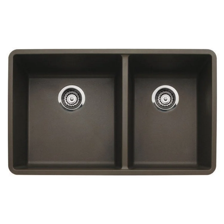 Precis 33" Medium 1-3/4 Double Bowl Silgranit Undermount Kitchen Sink