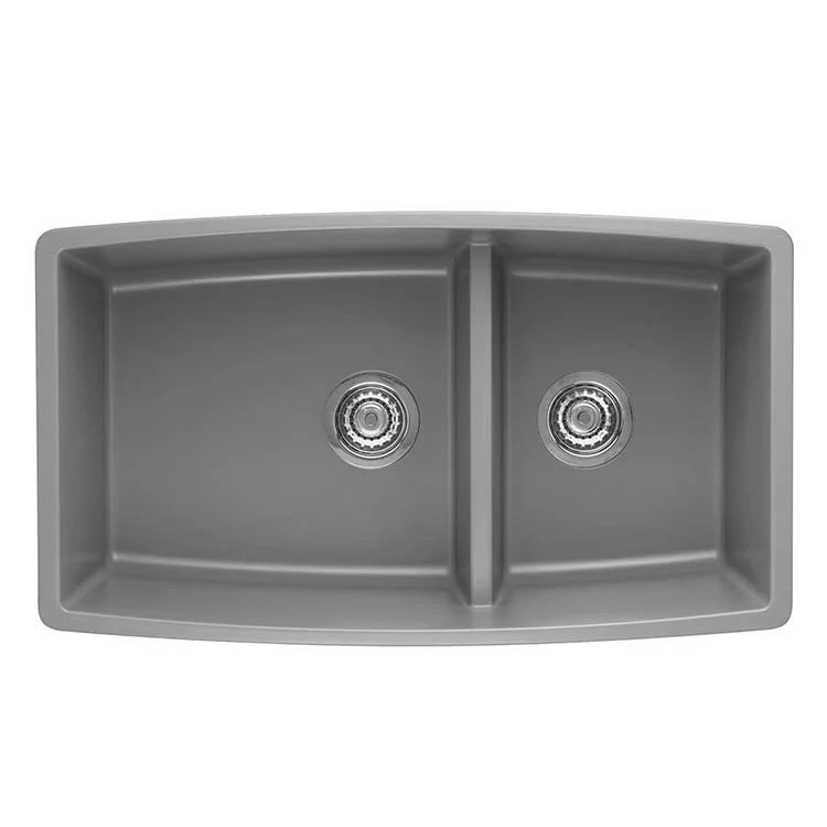 Performa 33" Medium 1-3/4 Double Bowl Silgranit Undermount Kitchen Sink