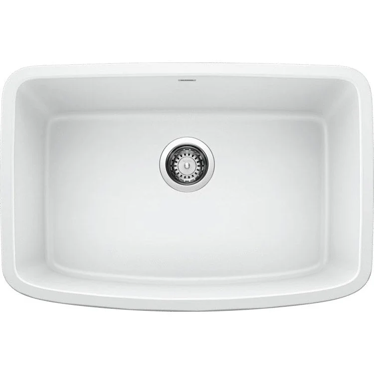 Kitchen Sink Valea 27 x 18 Inch Single Bowl Single White Undermount Rectangle