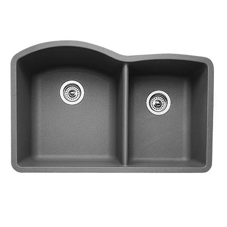 Diamond 32" Offset Double Bowl Silgranit Undermount Kitchen Sink