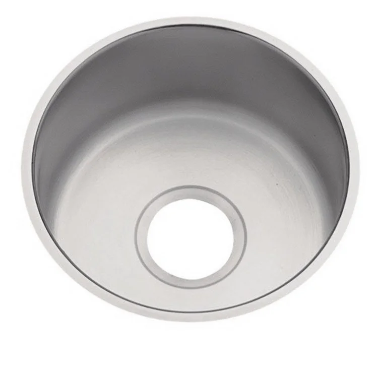 Kitchen Sink Dayton 14.5 x 14.5 Inch Single Bowl ADA Soft Satin Undermount Round Drain Location Center Depth 6 Inch Bottom Only Pads