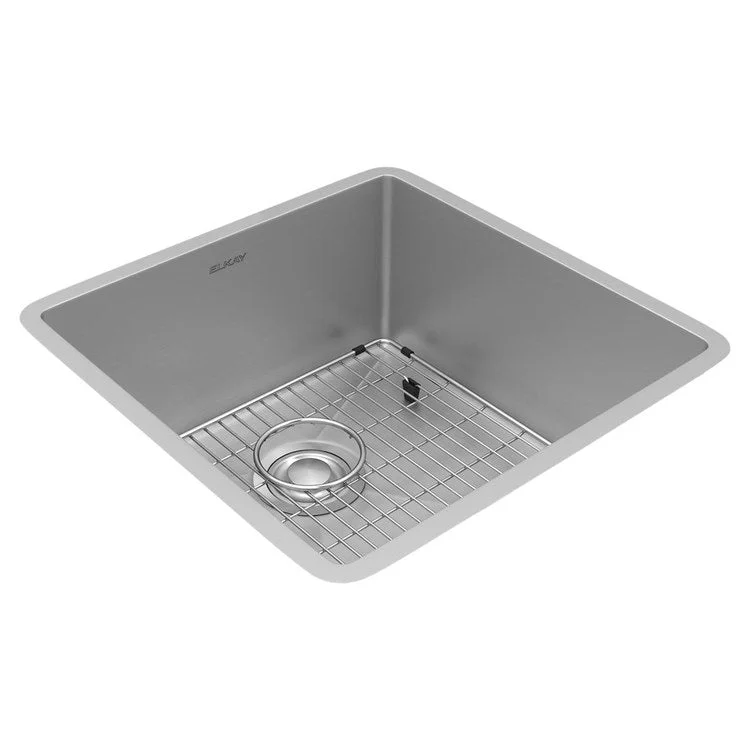 Kitchen Sink Crosstown 18.5 x 18.5 Inch Single Bowl Kit Polished Satin Undermount