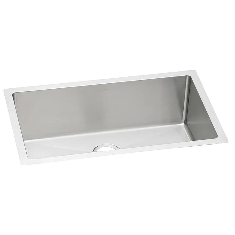 Kitchen Sink Crosstown 30.5 x 18.5 Inch Single Bowl Polished Satin Undermount Drain Location Rear Center Includes 1000001302 Template