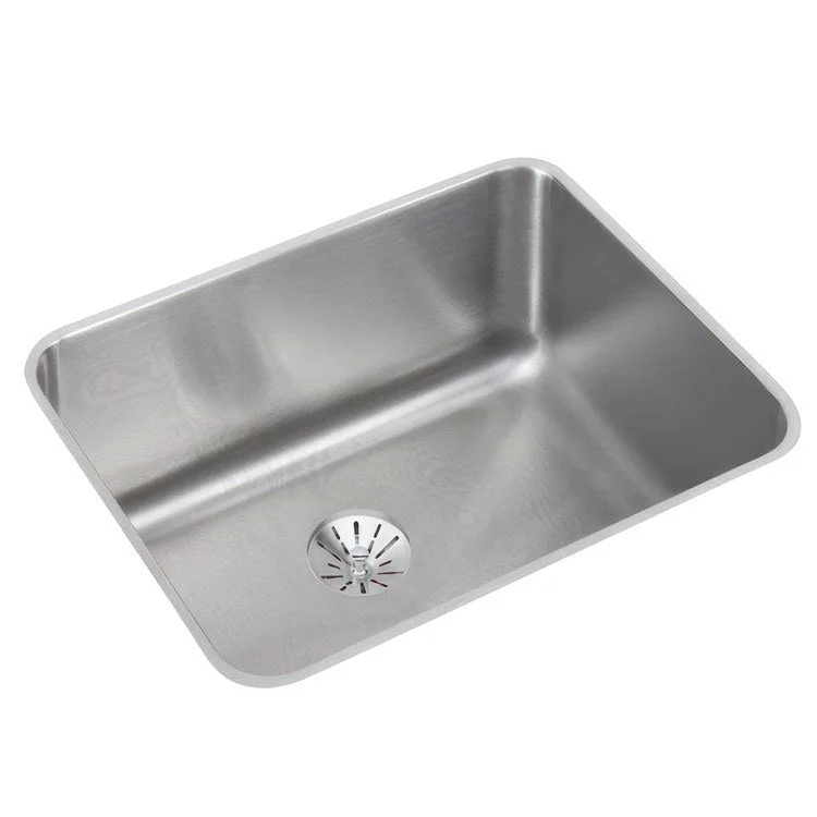 Kitchen Sink Lustertone Classic 23.5 x 18.25 Inch Single Bowl Perfect Drain Lustrous Satin Undermount Drain Location Rear Center