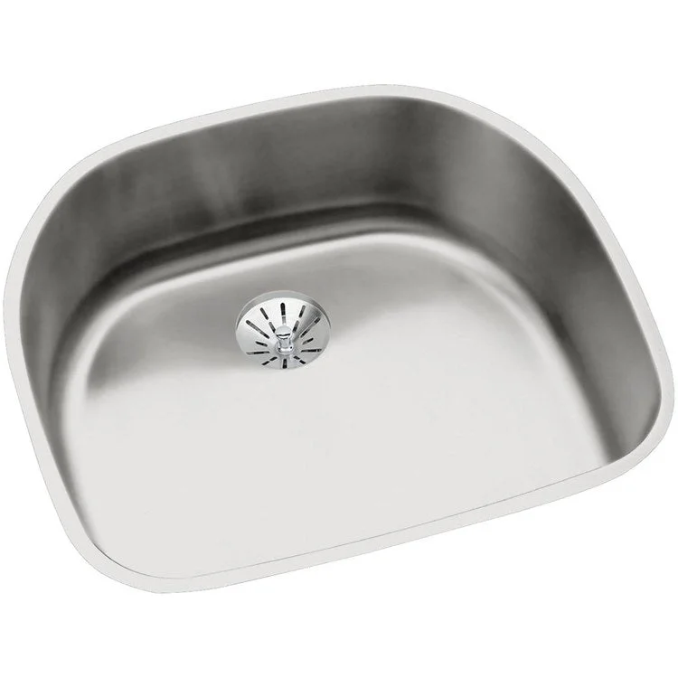 Kitchen Sink Lustertone Classic 23.625 x 21.25 Inch Depth 7-1/2 Inch Single Bowl Perfect Drain Lustrous Satin Undermount Drain Location Rear Center