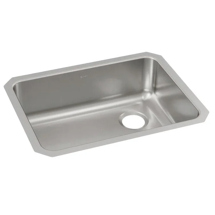 Kitchen Sink Lustertone Classic 25.5 x 19.25 Inch Depth 8 Inch Single Bowl Lustrous Satin Undermount Drain Location Rear Right