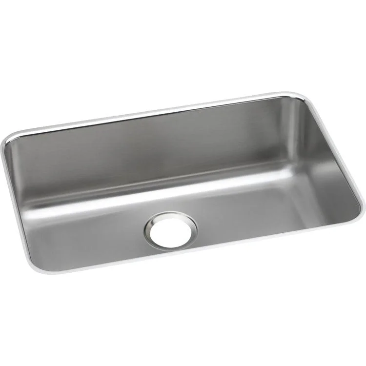 Gourmet Lustertone 26-1/2" Single Bowl Stainless Steel Undermount Kitchen Sink