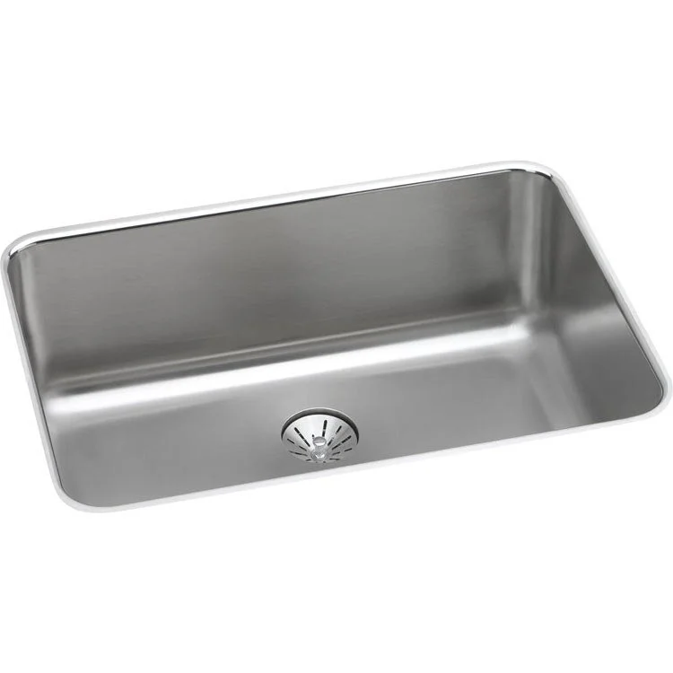 Kitchen Sink Gourmet 26.5 x 18.5 Inch Single Bowl with Perfect Drain Lustertone Undermount Stainless Steel 11-1/2 Inch