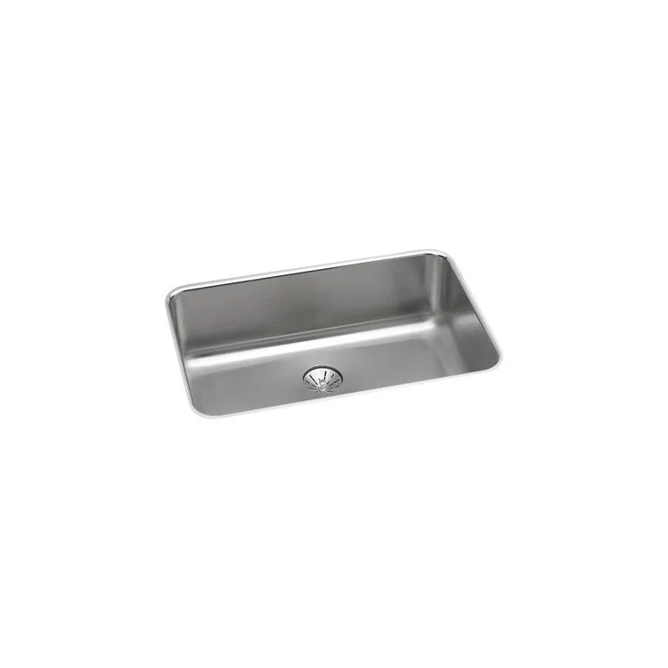 Gourmet Lustertone 26-1/2" Single Bowl Stainless Steel Undermount Kitchen Sink with Perfect Drain