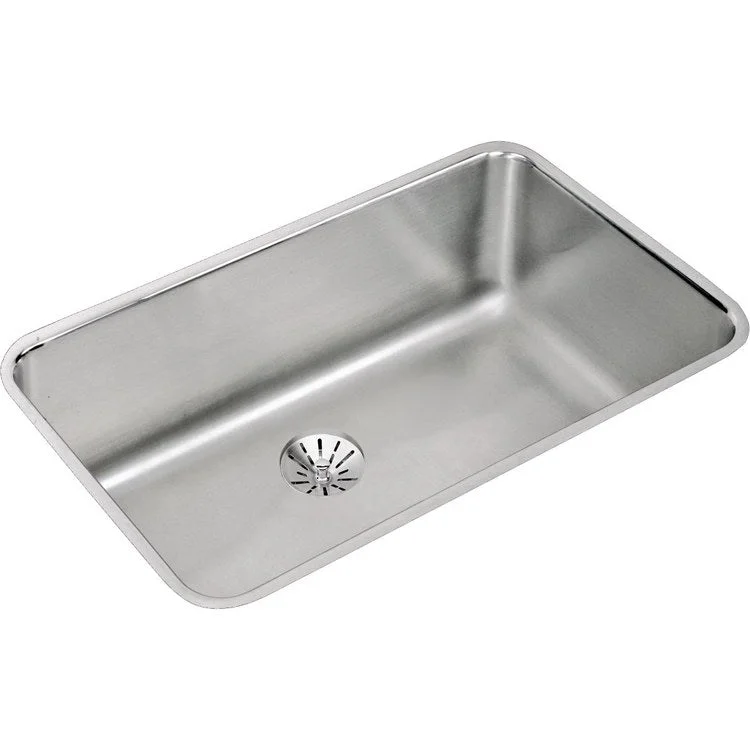 Kitchen Sink Gourmet 30.5 x 18.5 Inch Single Bowl with Perfect Drain Lustertone Undermount Stainless Steel 11-1/2 Inch