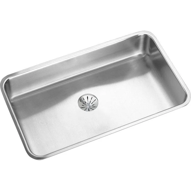 Kitchen Sink Gourmet 30.5 x 18.5 Inch Single Bowl with Perfect Drain Lustertone Undermount Stainless Steel 9 Inch