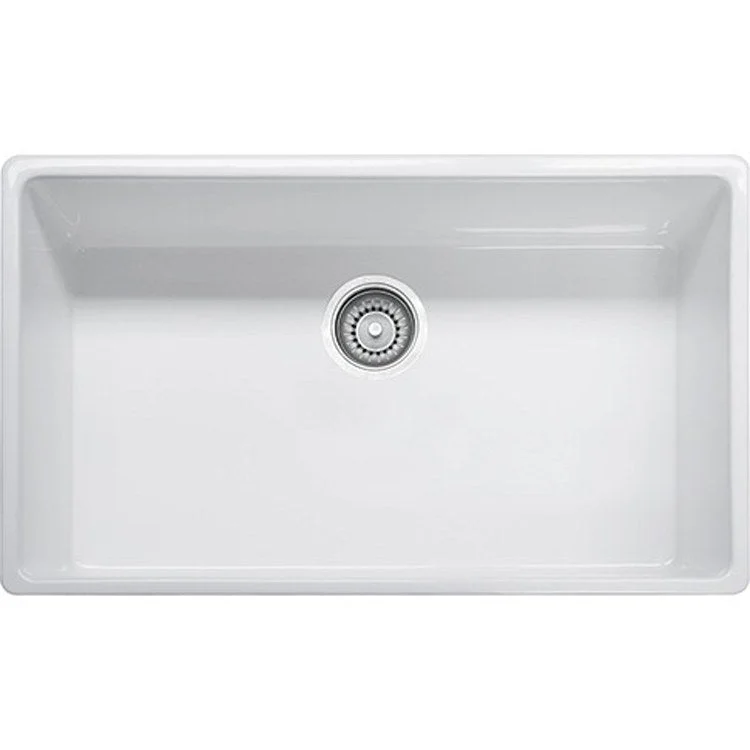 Farm House 33" x 20" Single Bowl Fireclay Apron-Front Kitchen Sink -White