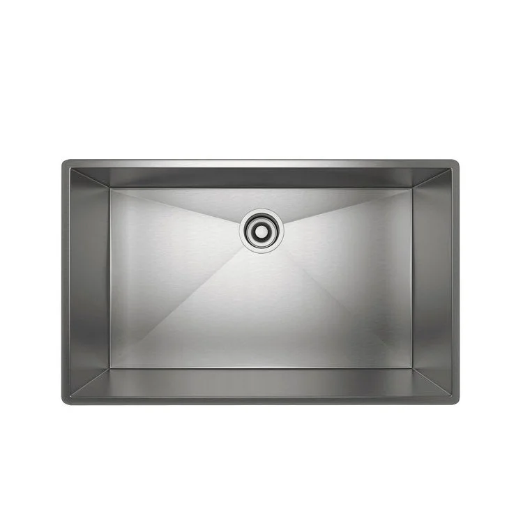 Kitchen Sink Forze 30 Inch Single Bowl 1 Hole Brushed Stainless Steel Undermount/Drop-In Rectangle