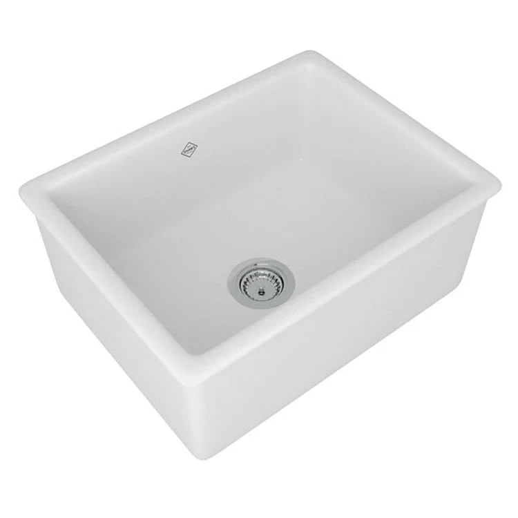 Kitchen Sink Shaker 23-7/16L x 18-1/8W Inch Single Bowl Dual Installation White Drop In/Undermount Rectangular