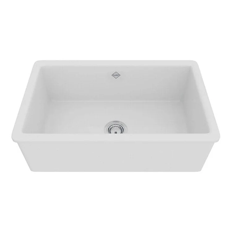 Kitchen Sink Shaker 30L x 18-1/8W Inch Single Bowl Basin White Undermount Rectangular